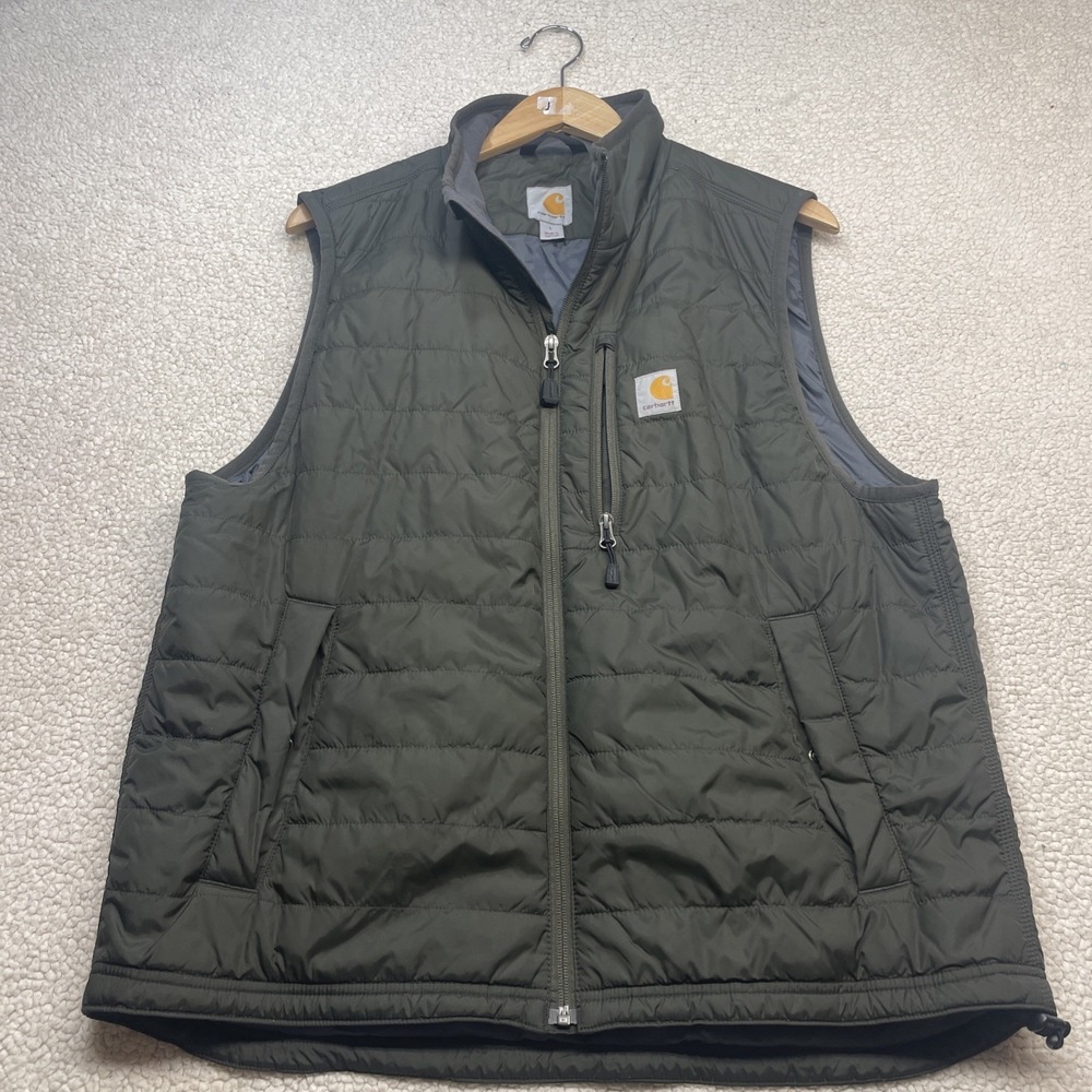 Carhartt Vest Mens L Green 102286 Gilliam Rain Defender Insulated Lightweight - Picture 2 of 10